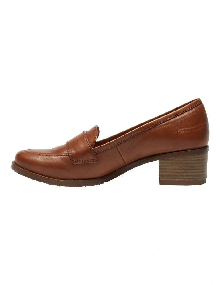 Napoli Leather Heeled Shoes in Mid Brown image 3