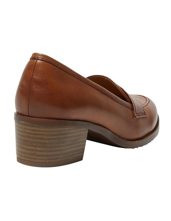 Napoli Leather Heeled Shoes in Mid Brown image 4