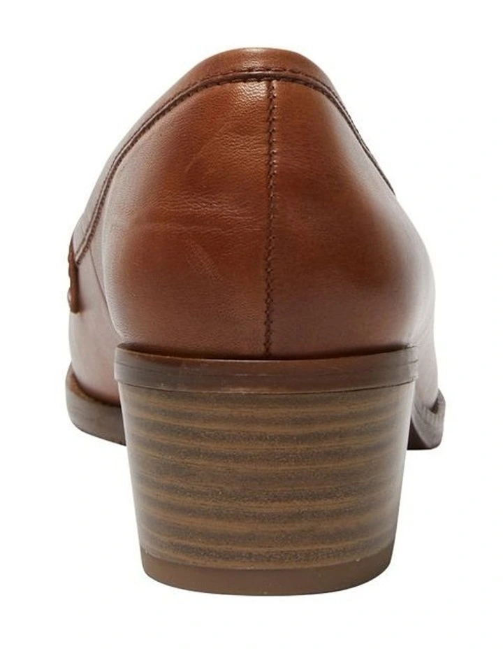 Napoli Leather Heeled Shoes in Mid Brown image 5