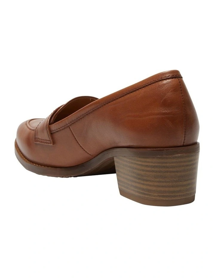 Napoli Leather Heeled Shoes in Mid Brown image 6