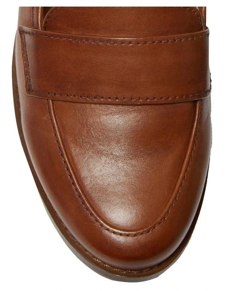 Napoli Leather Heeled Shoes in Mid Brown image 7