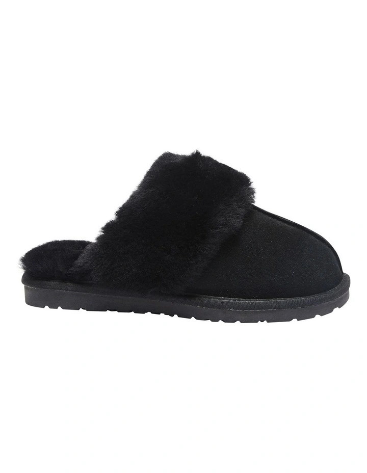 Peggy Black Suede Slippers image 1