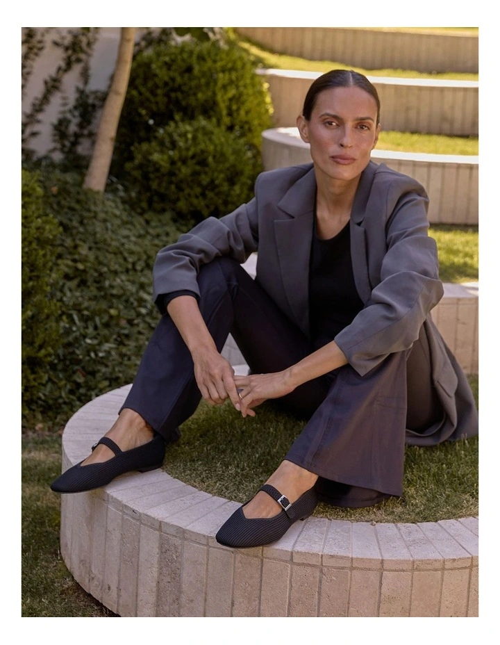 Jazz Flat Ballet in Black Knit image 2