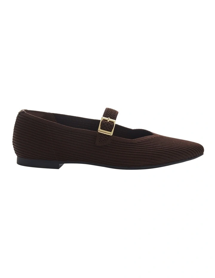 Jazz  Flat Shoes in Chocolate Knit image 1