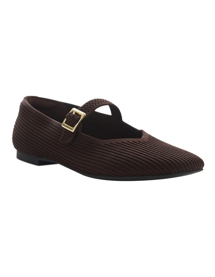 Jazz  Flat Shoes in Chocolate Knit image 3