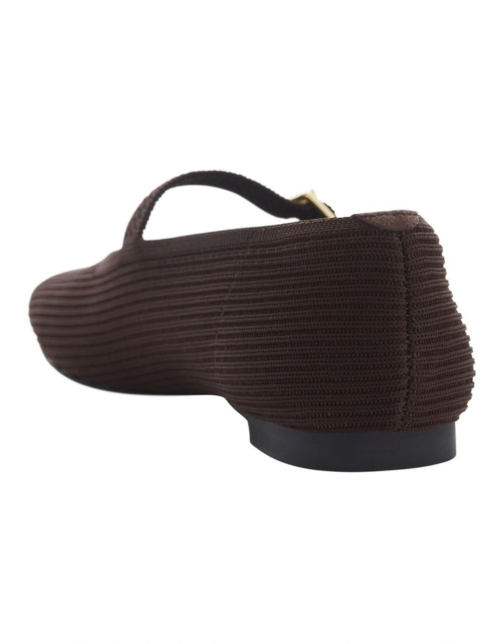Jazz  Flat Shoes in Chocolate Knit image 4