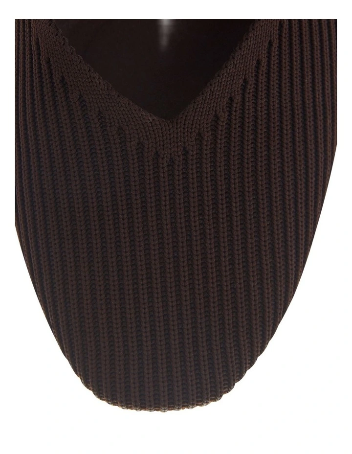 Jazz  Flat Shoes in Chocolate Knit image 5