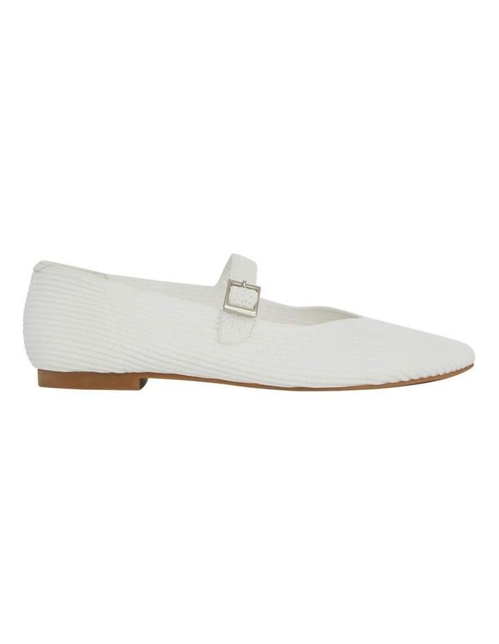 Jazz Flat Shoes in White Knit image 1