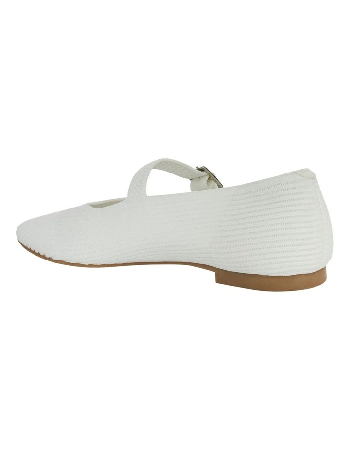 Jazz Flat Shoes in White Knit image 3