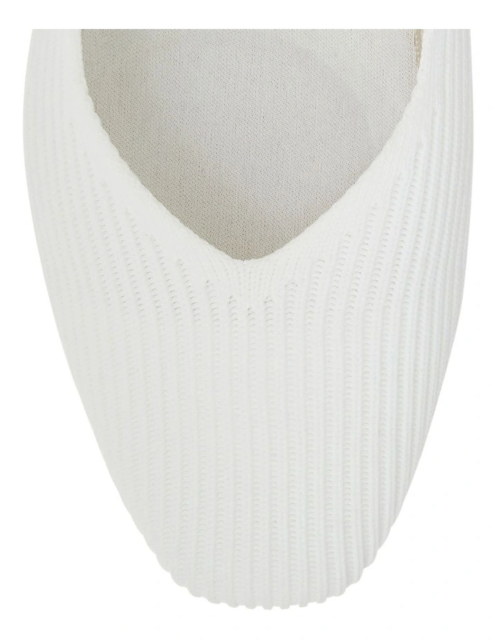 Jazz Flat Shoes in White Knit image 4