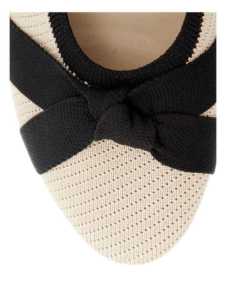 Kayley Ballet Flat in Beige / Black Knit image 4