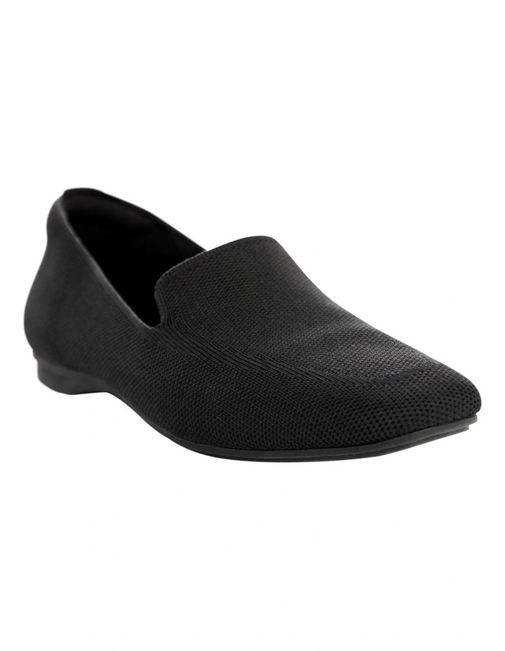 Kaz Flat Shoes in Black Knit image 2