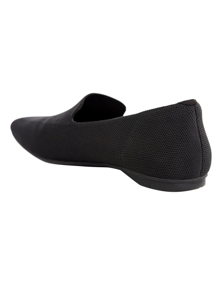 Kaz Flat Shoes in Black Knit image 3