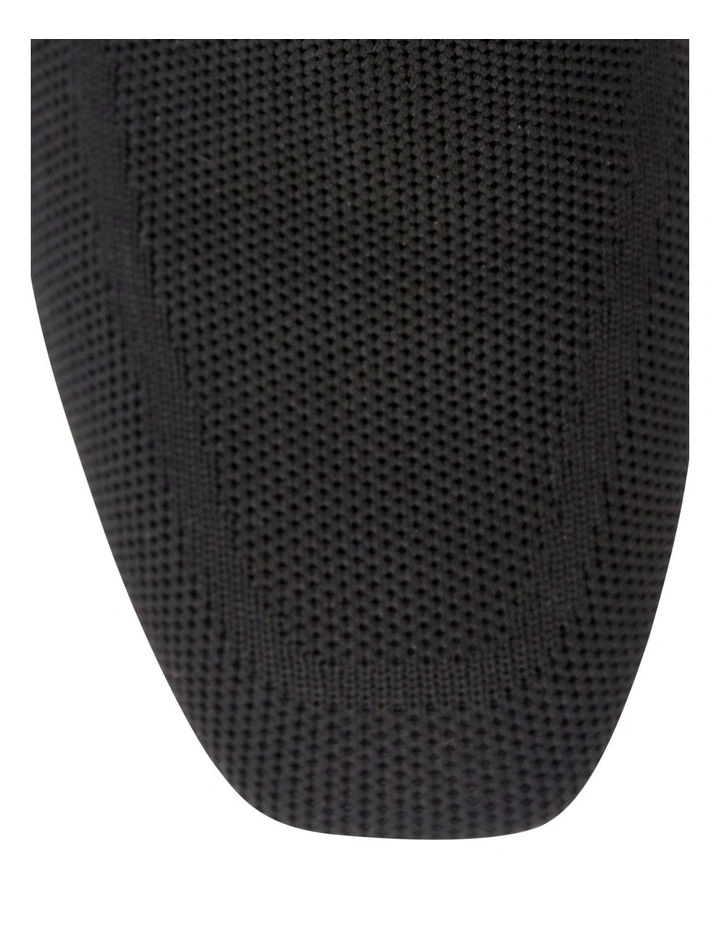 Kaz Flat Shoes in Black Knit image 4