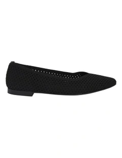 Jiffy Flat Shoes in Black Knit
