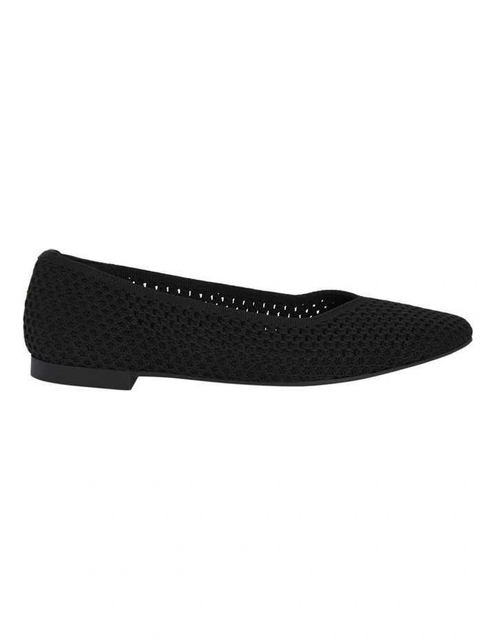 Jiffy Flat Shoes in Black Knit image 1