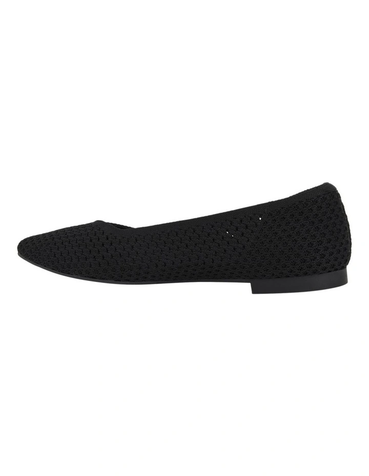 Jiffy Flat Shoes in Black Knit image 4