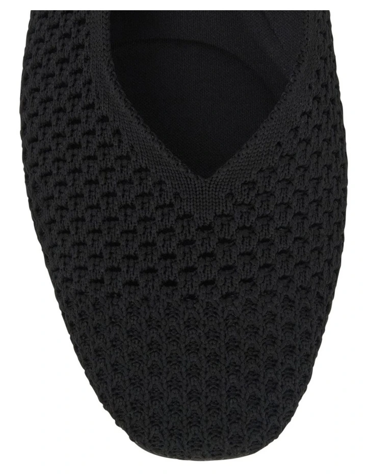 Jiffy Flat Shoes in Black Knit image 5