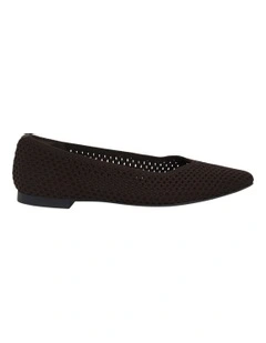 Jiffy Flat Shoes in Chocolate Knit
