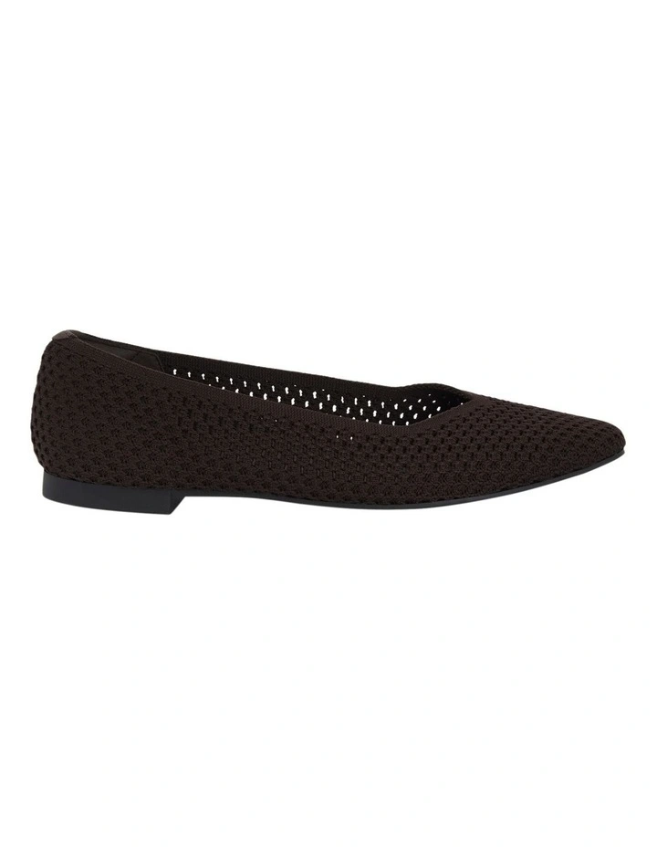 Jiffy Flat Shoes in Chocolate Knit image 1