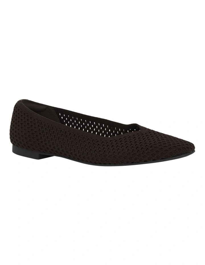 Jiffy Flat Shoes in Chocolate Knit image 3