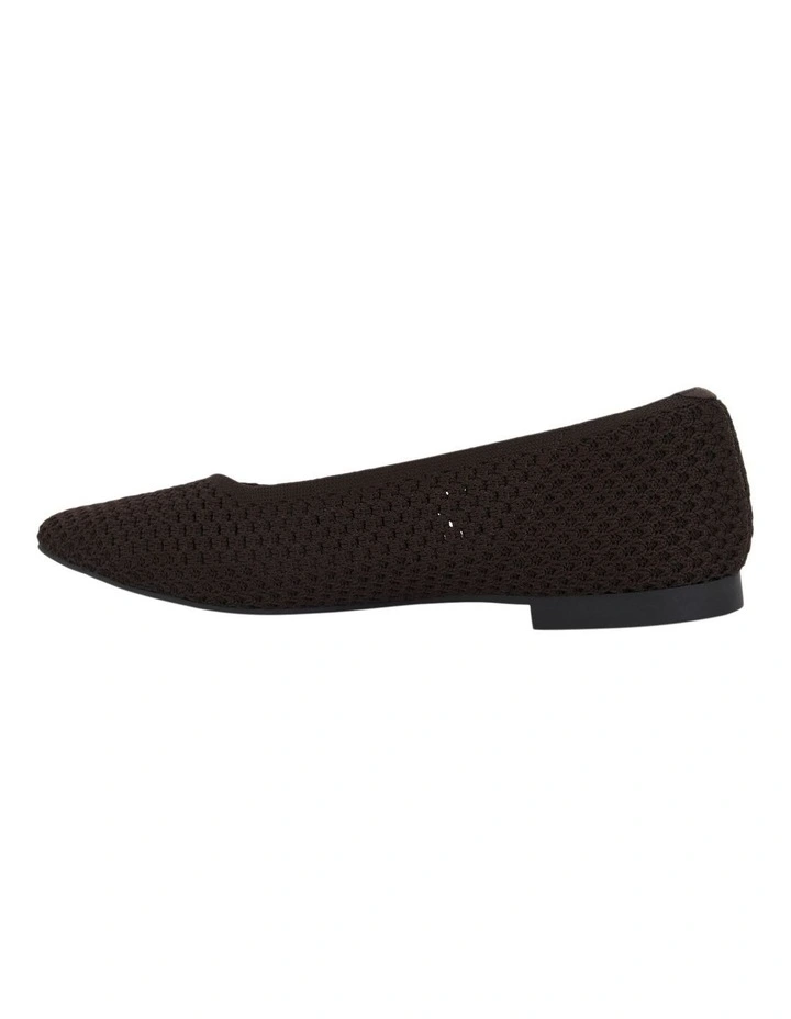 Jiffy Flat Shoes in Chocolate Knit image 4