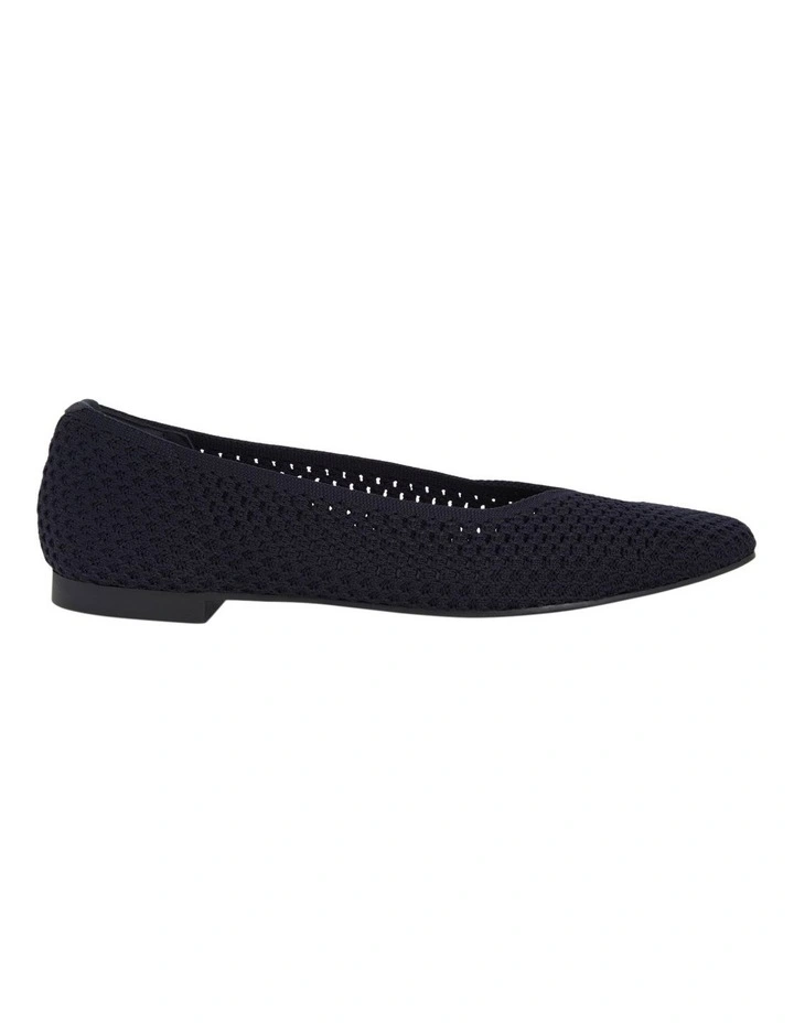 Jiffy Flat Shoes in Navy Knit image 1