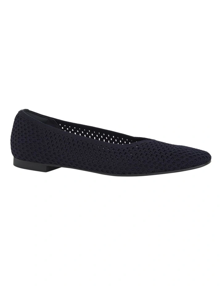 Jiffy Flat Shoes in Navy Knit image 2