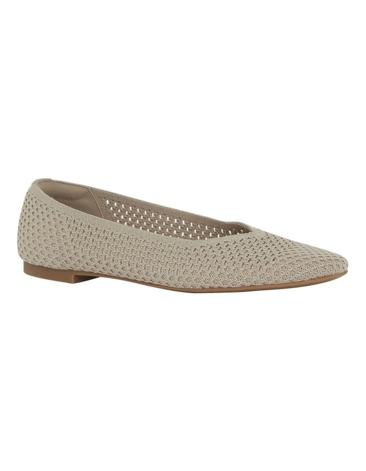 Jiffy Flat Shoes in Natural Knit image 3