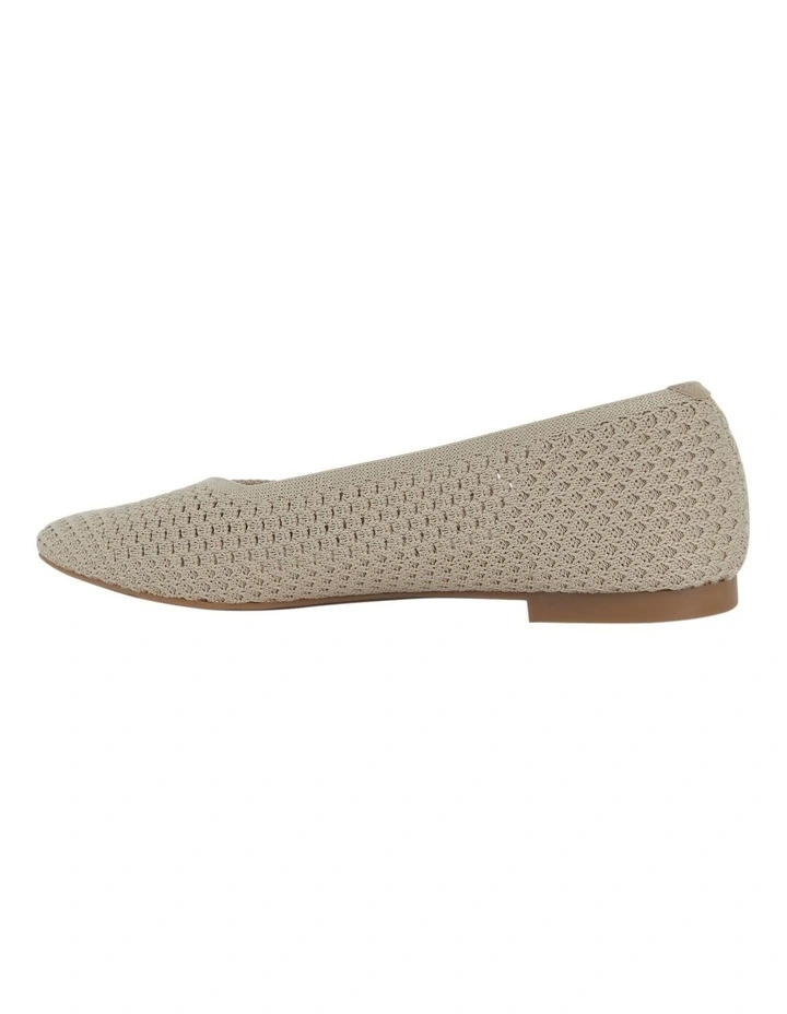 Jiffy Flat Shoes in Natural Knit image 4