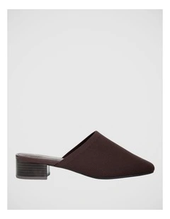 Rafa Block Heel Mule in Chocolate Knit