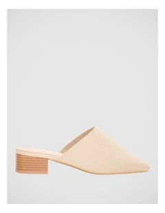 Rafa Block Heel Mule in Natural Knit