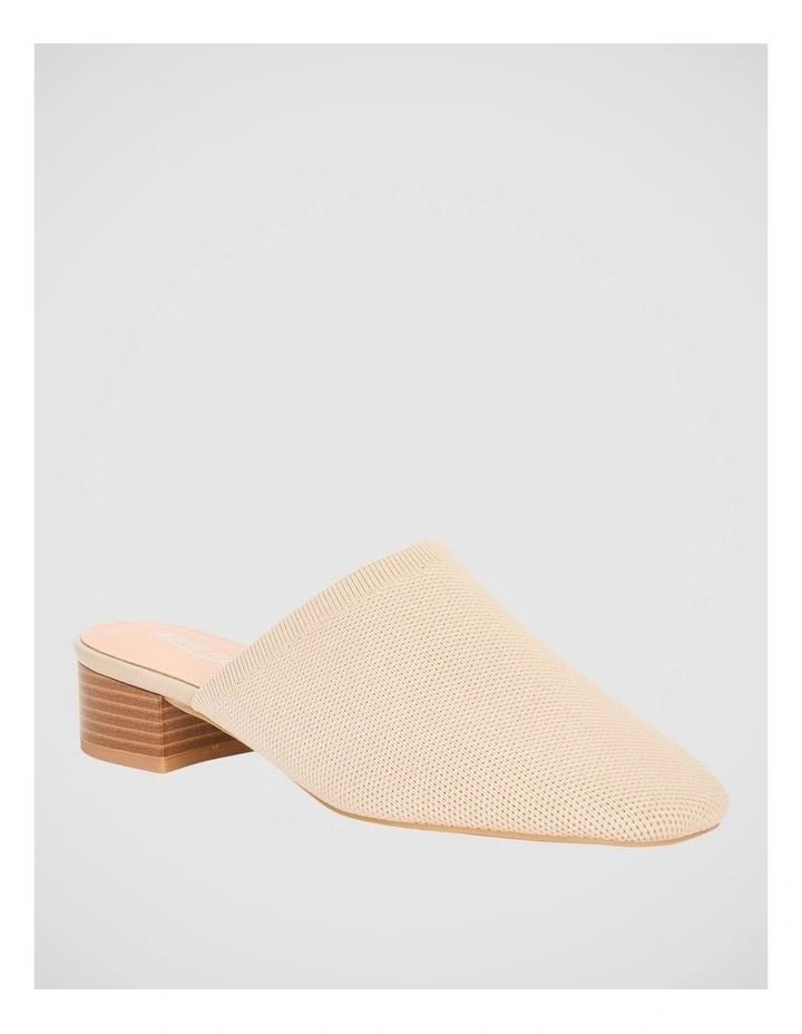 Rafa Block Heel Mule in Natural Knit image 2