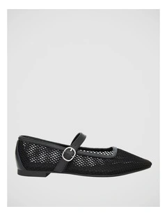 Jax Ballet Flats in Black Mesh