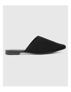 Jolly Flat Mules in Black Knit