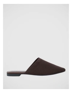 Jolly Flat Mules in Chocolate Knit