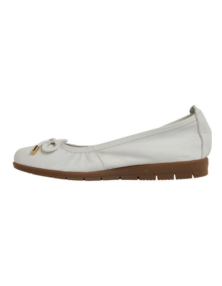 Barton Flat Shoes in White Leather image 3