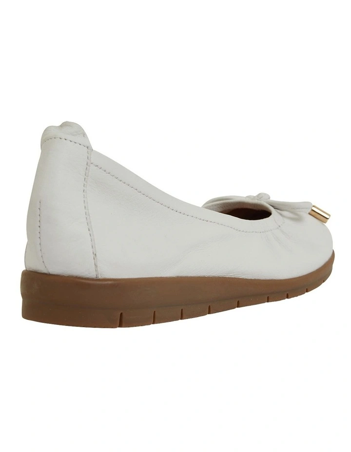 Barton Flat Shoes in White Leather image 4