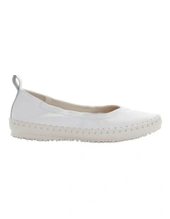 Rosalia Flats in White Leather