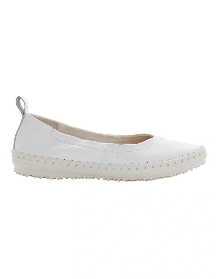 Rosalia Flats in White Leather image 1