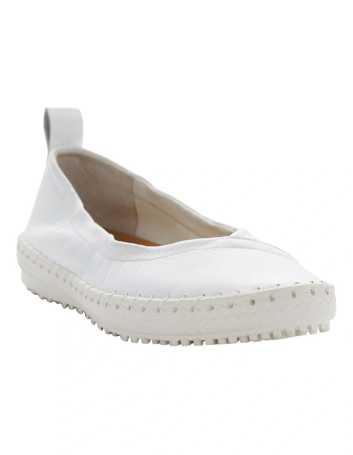 Rosalia Flats in White Leather image 2