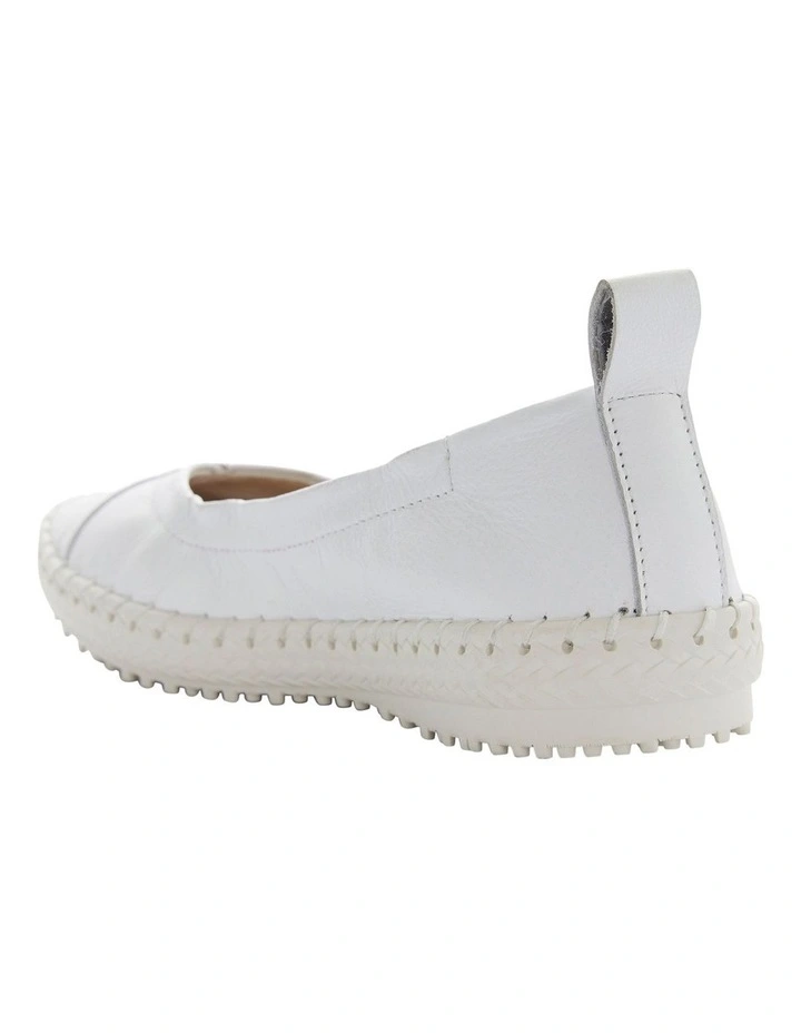Rosalia Flats in White Leather image 3