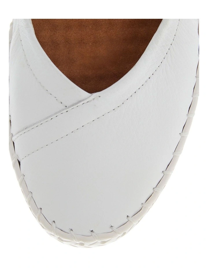 Rosalia Flats in White Leather image 4