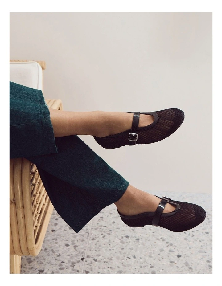 Reign Ballet Flats in Black Mesh image 3