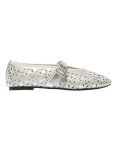 Rosie Ballet Flats in Silver Metallic