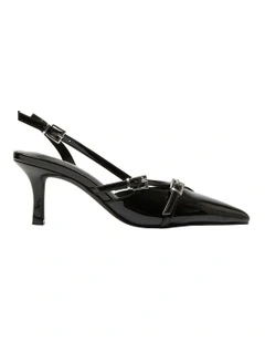 Veronica Heeled Shoes in Black Patent