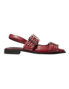 Ravella Suzie Flat Shoes in Red Smooth