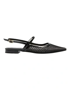 Kelsey Flat Shoes in Black Patent/Mesh