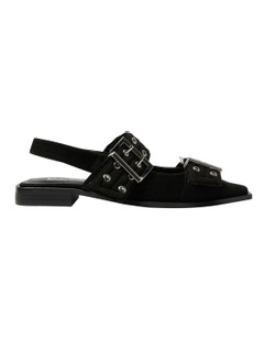 Ravella Suzie Flat Shoes in Black Suede