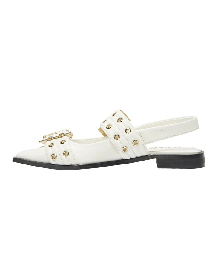 Suzie Flat Shoes in White image 3